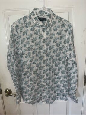 Hart Schaffner Marx Palm Print Button-Down Shirt – Men’s Medium